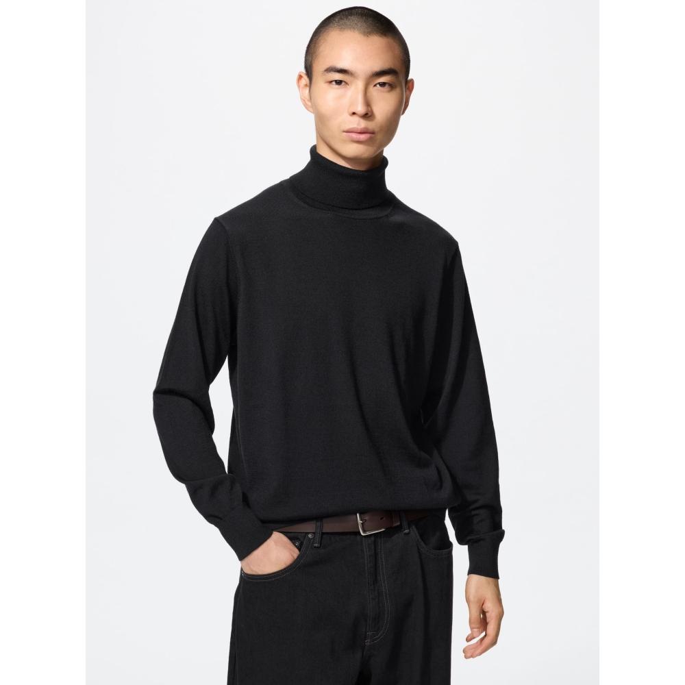 Uniqlo Свитер с высоким воротом из мериносовой шерсти
