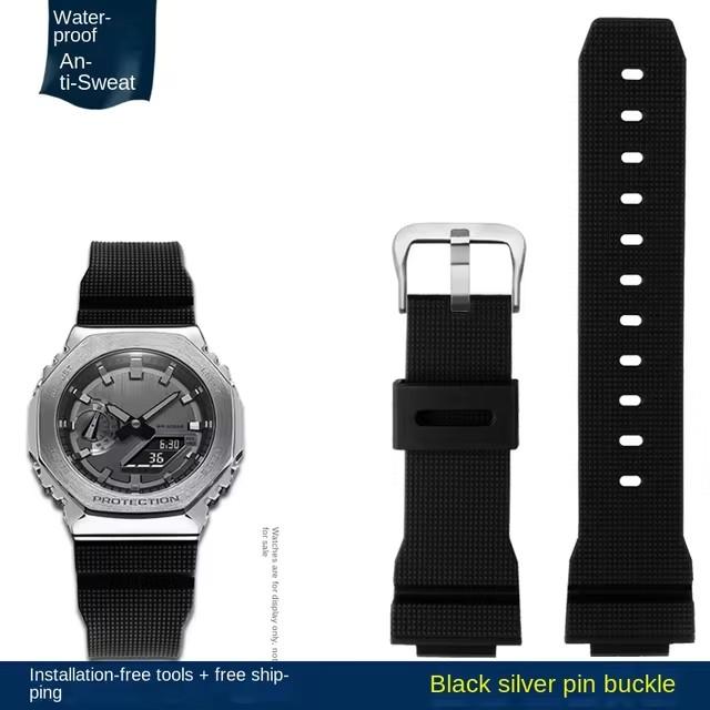 Для Casio G-Shock GM-2100 GM-S2100 GA-2100 мужские Спортивный водозащитный ремешок для часов Красный Серый Резиновая смола Ремешок для часов 16 мм