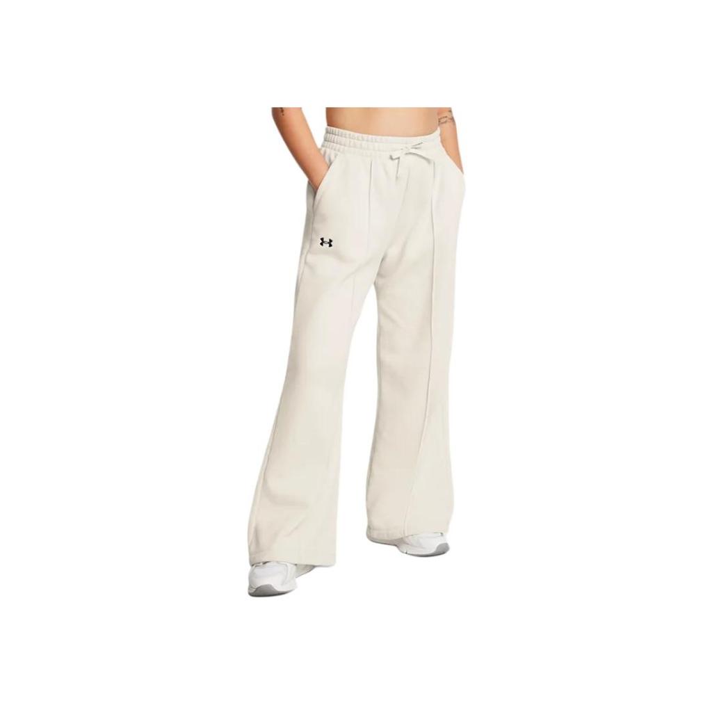 Under Armour Rival Удобные Модные Флисовые Текстурированные Свободные Брюки Клеш Повседневные Женские низы Пик-Белый 1386516-110