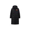 Sports Life Series Letter Print Logo Zip Hooded Long Down Jacket Men Outerwear Black 152140922-2