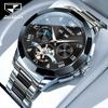 JINSHIDUN Multi-functional Men's Watch Men's Trend Double Calendar Ceramic Waterproof Automatic Mechanical Watch