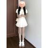 Beautiful Atmosphere, Small Skirt, White Polo Collar Dress, Summer New Temperament