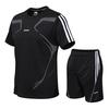 Fashion Men Sets Summer Suit Fitness Quick-drying Short-Sleeved Tracksuit Solid Sportswear Two-piece