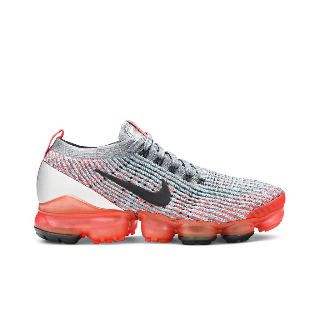 Nike Womens Air VaporMax Flyknit 3 'Flash Crimson' (women's sizes) Flash Crimson / Cool Grey-Blue Fury-Black Running Shoes AJ6910 601