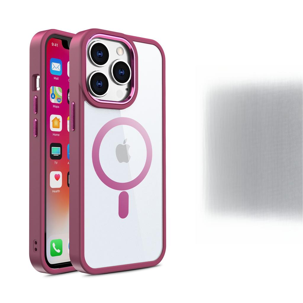 Подходит для чехла для мобильного телефона iPhone 16pro, магнитная зарядка, Apple 15Pro, металлический объектив, противоударный защитный чехол