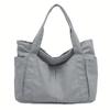 Large Canvas Tote with L Size Bag, Lightweight, Pockets, Simple, (gray)