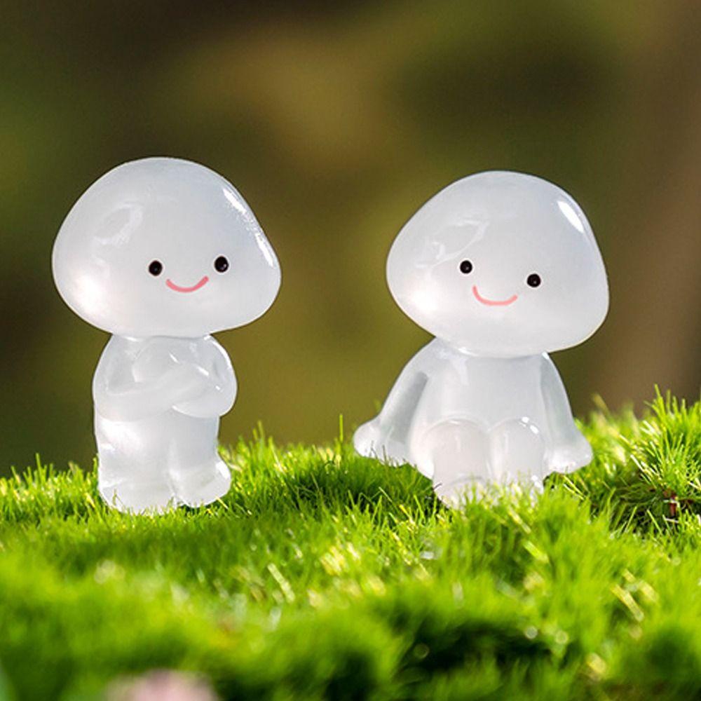 Glow In Dark Luminous Small People Figurines Cartoon Little Man Statue  Fairy Garden Decorations