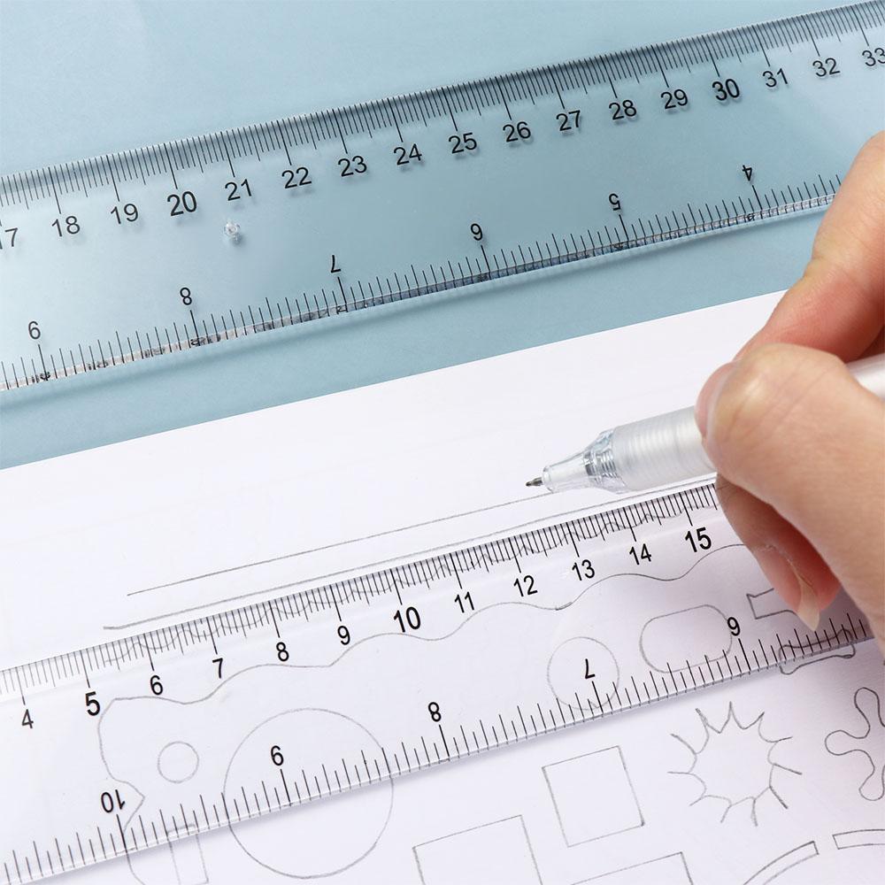 Multifunction Measuring Ruler Plastic Drawing Ruler Drawing Tool Straight Ruler  Office
