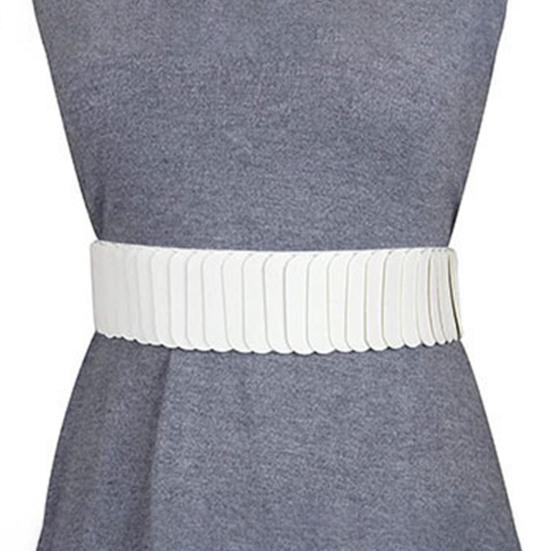 Широкий эластичный пояс для женщин, универсальный, однотонный, эластичный, для платья, пояс из искусственной кожи, сплав