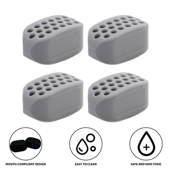 4 шт., силиконовый тренажер для челюсти, портативный для мужчин и женщин, для укрепления мышц лица, укрепитель челюстных костей, формирователь челюсти, тренажер