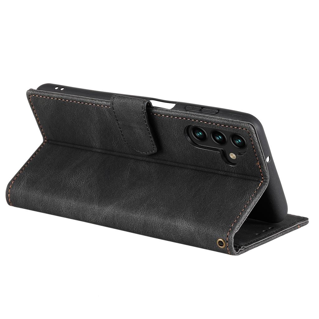 Кожаный чехол для Samsung Galaxy A36 5G, с прострочкой, кошелек-подставка, чехол для телефона со шнурком