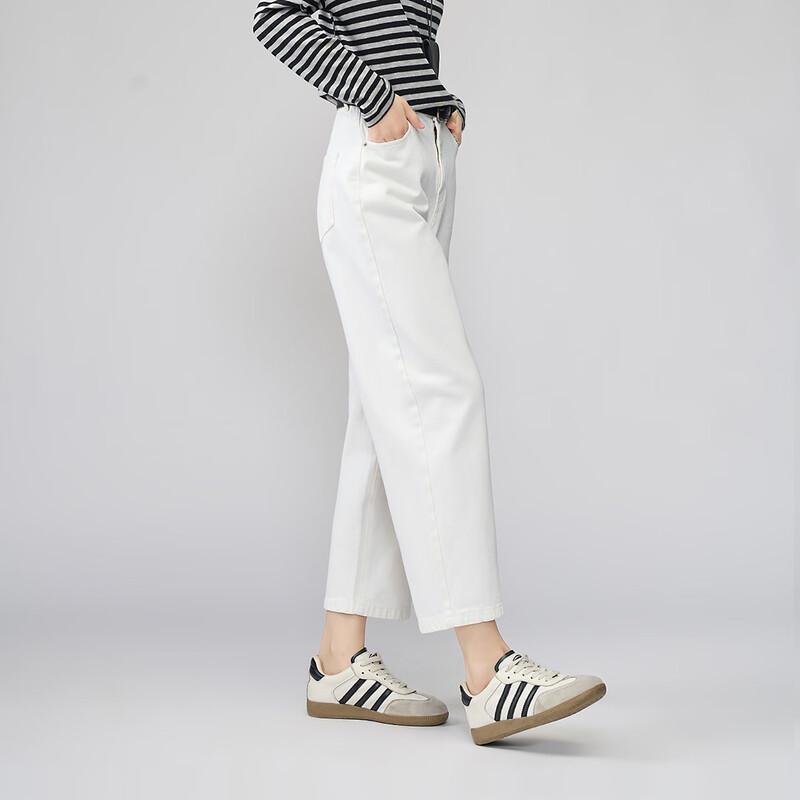 Женские белые укороченные брюки гарем с высокой талией Yalida