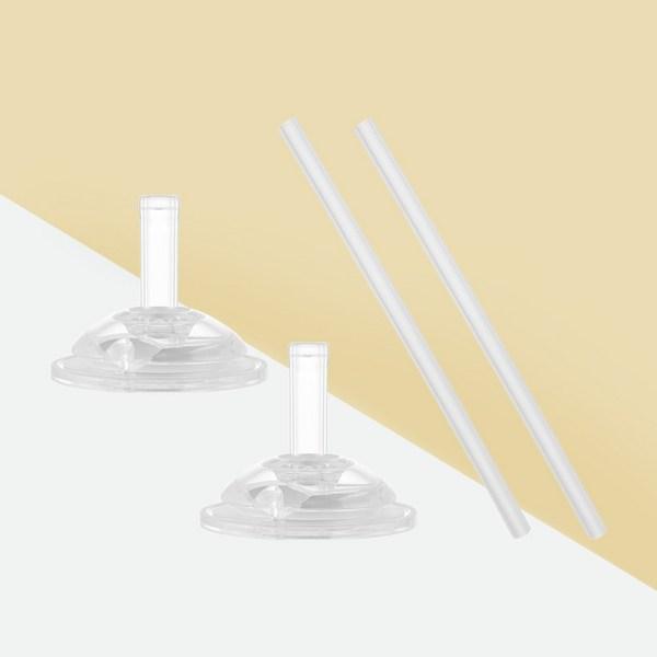 Moyum All-in-One Straw Cup Straw Refill 2 Types X 2p Set, Transparent, 1 Set