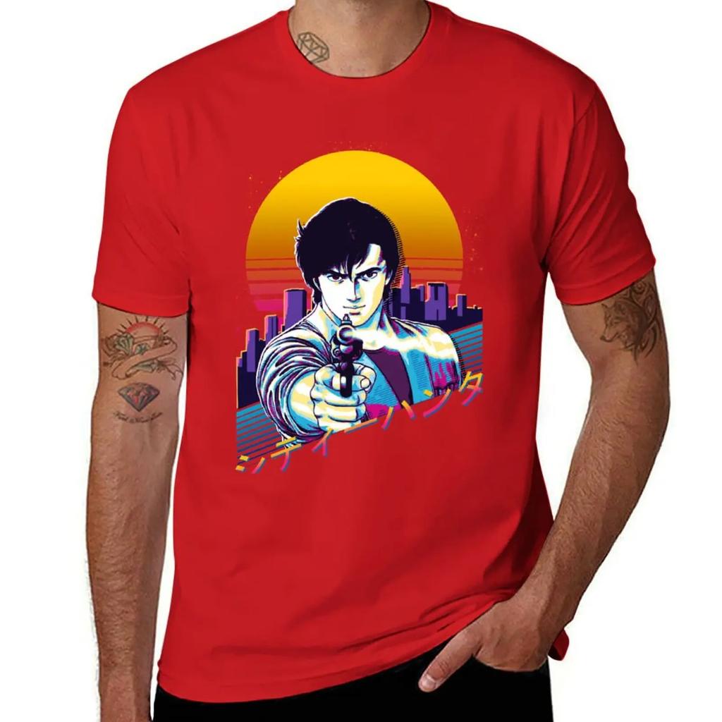 City Hunter - Ryo Saeba Retrowave Essential T-Shirt for a boy plus size tops funny t shirts for men