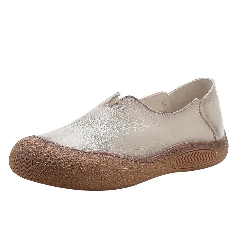 Новые балетки с круглым носком и V-образным вырезом, женские перфорированные мокасины, женские мокасины ручной работы из натуральной кожи, женские мягкие туфли для вождения