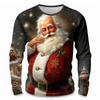 Fashionable Design Men's Long Sleeved T-shirt 3D Printed Christmas Pattern Casual Men's Street Minimalist Harajuku Outdoor