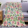 Hand Drawn Floral Lightweight Microfiber Soft Christmas Fleece Blanket Warm Cozy Throw for Bed Sofa Office Travel All Season