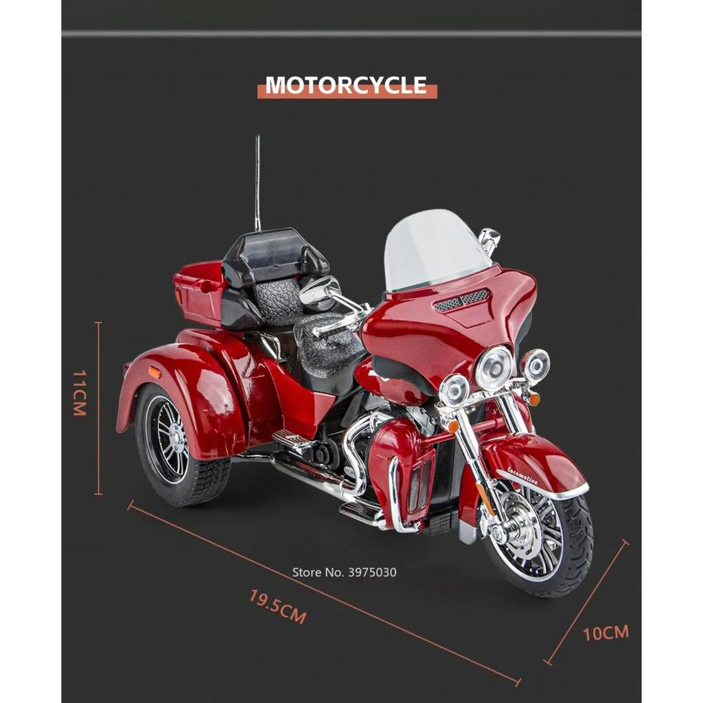 Моделирование 1/9 сплава Harley Davidson Tricycle Модель мотоцикла Украшение
