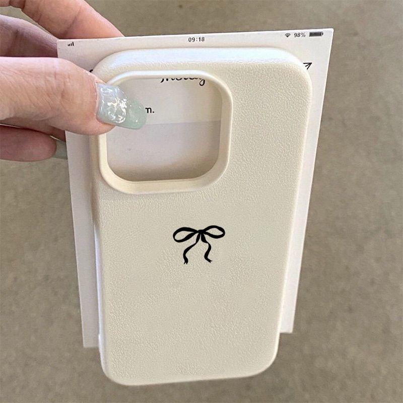 Черный чехол для телефона с узором из бантов, подходит для iPhone 17 16 15 14 13 12 11 Pro/Max/Plus, противоударная задняя крышка