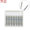 10 шт., стоматологические алмазные боры для полировки, разглаживания и отбеливания, средний FG 1,6 мм для высокоскоростного наконечника TF-23