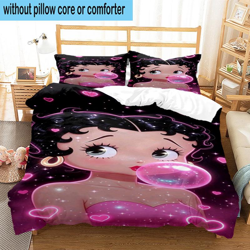3PCS laday In Red Dress 3pcs Bedding,Including 3PCS Duvet Cover And 2pcs Pillowcases Perfect for Christmas,Ideal for Bedroom, Dormitory
