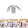 Adorable Long-eared Bunny Plush Keychain Soft Stuffed Rabbit Toy Crystal Velvet