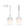 LeCalla 925 Sterling Silver Pearl Earrings, Pearl Drop Dangle Cubic Zirconia Stud Earring for Women