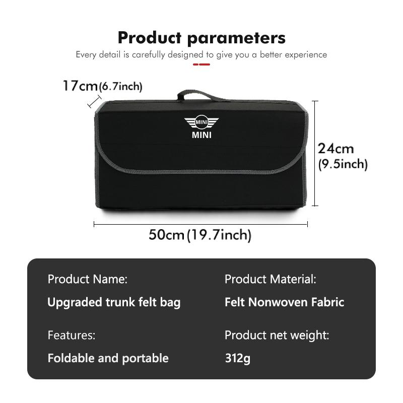 Car Storage Bag Folding Felt Organizer Box Trunk Tool Case For MINI Cooper One S JCW Countryman R56 R50 R53 R55 F56 F55 btrme66