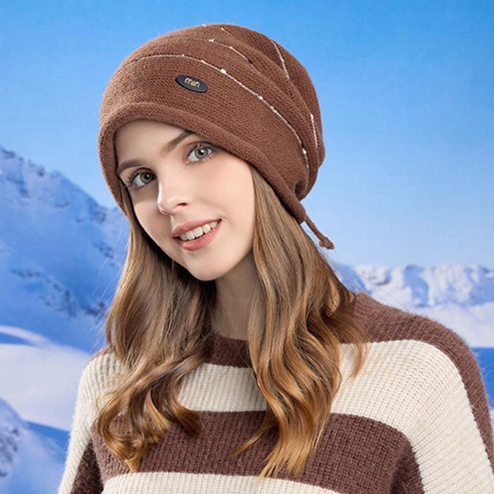 Soft Winter Knitted Hat Short Brim Ear Protection Hat Casual Beanies Men Women