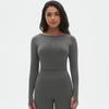 New Seamless Yoga Tight Fitting Long Sleeved T-Shirt, Breathable, Sweat Absorbing, Running, Training, Fitness Top