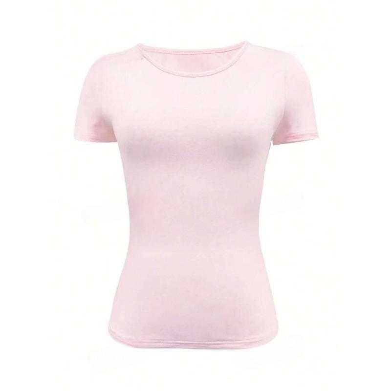 Women's Short Slim Fit Round Neck T-Shirt