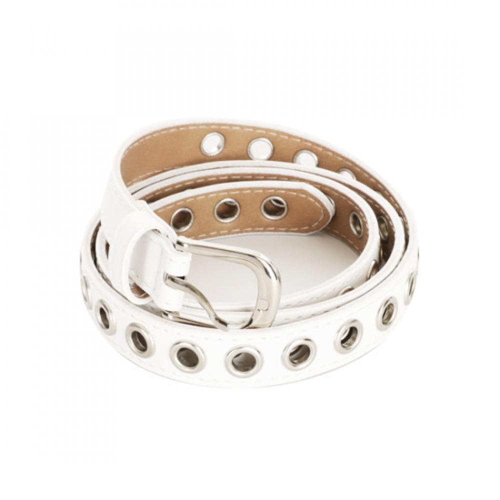 Shop Women Slim Eyelet Belt White Tu Wbt 0840