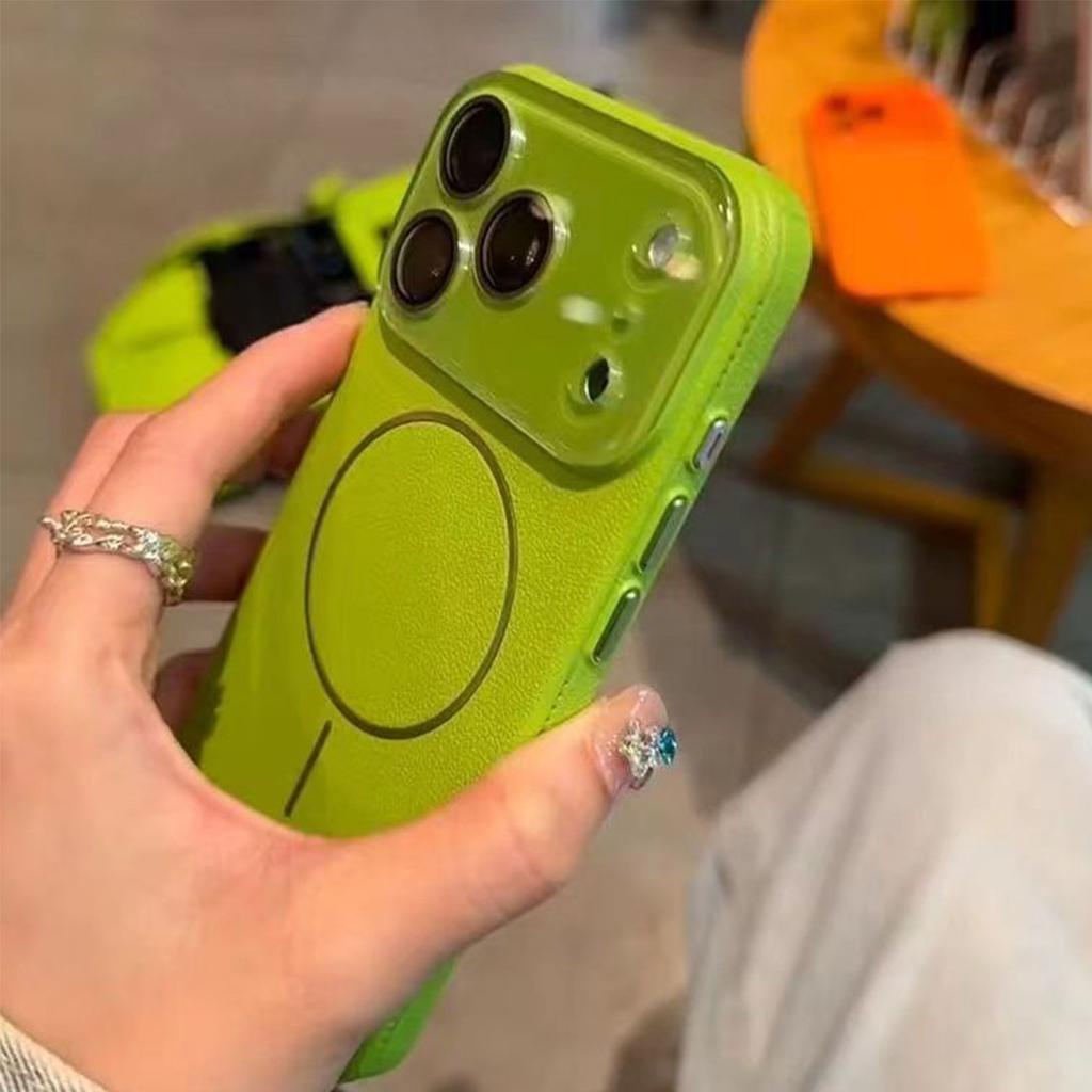 New Leather Texture Magnetic Phone Case for Apple 17PROMAX Fully Bonded Small Fresh Creative Japanese and Korean Magnetic Case