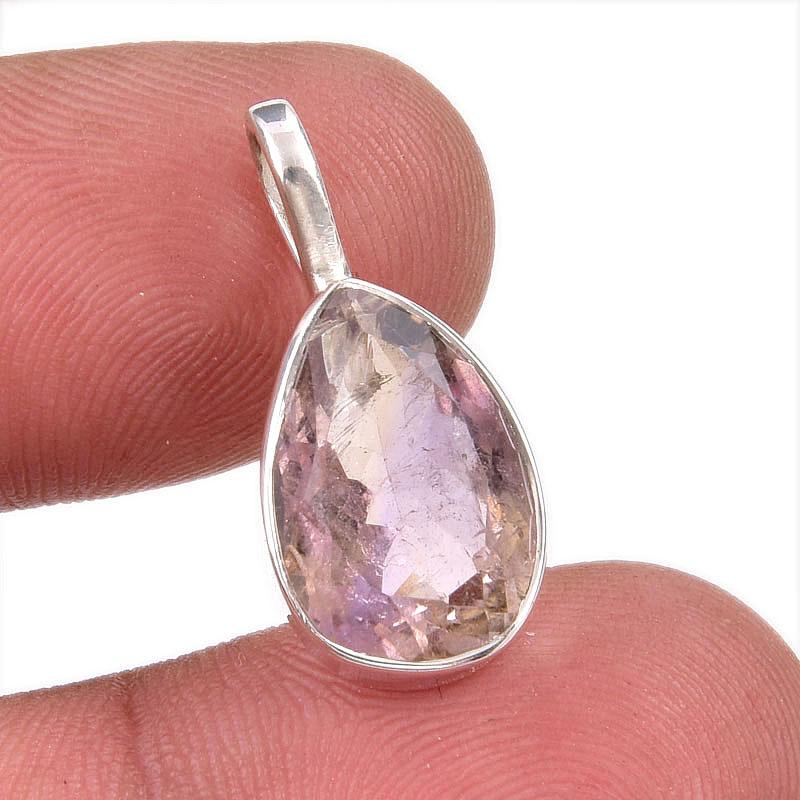 Natural Ametrine Gemstone Handmade 925 Solid Sterling Silver Pendant 1" Y4n54