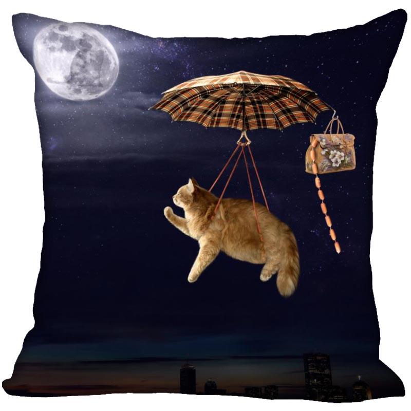 Спальня Домашний Офис Декор Наволочка Квадратная Забавный Кот Животное