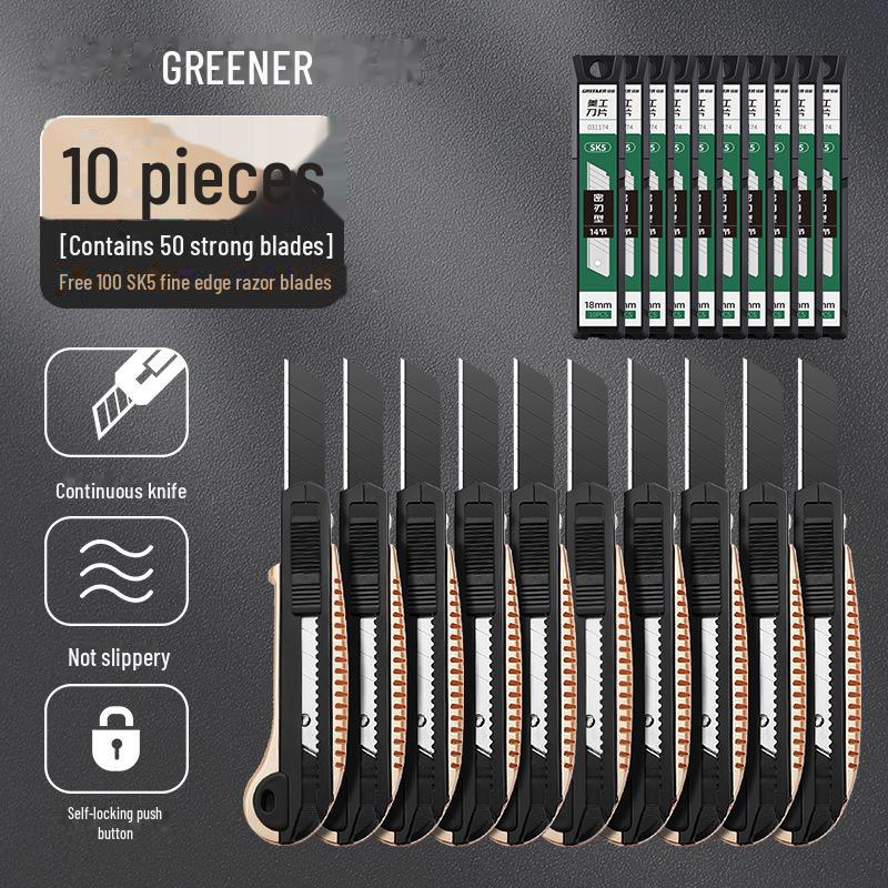 Green Forest Heavy-Duty All-Steel Utility Knife: Industrial-Grade, Thickened, Durable, Large Wallpaper & Paper Cutter