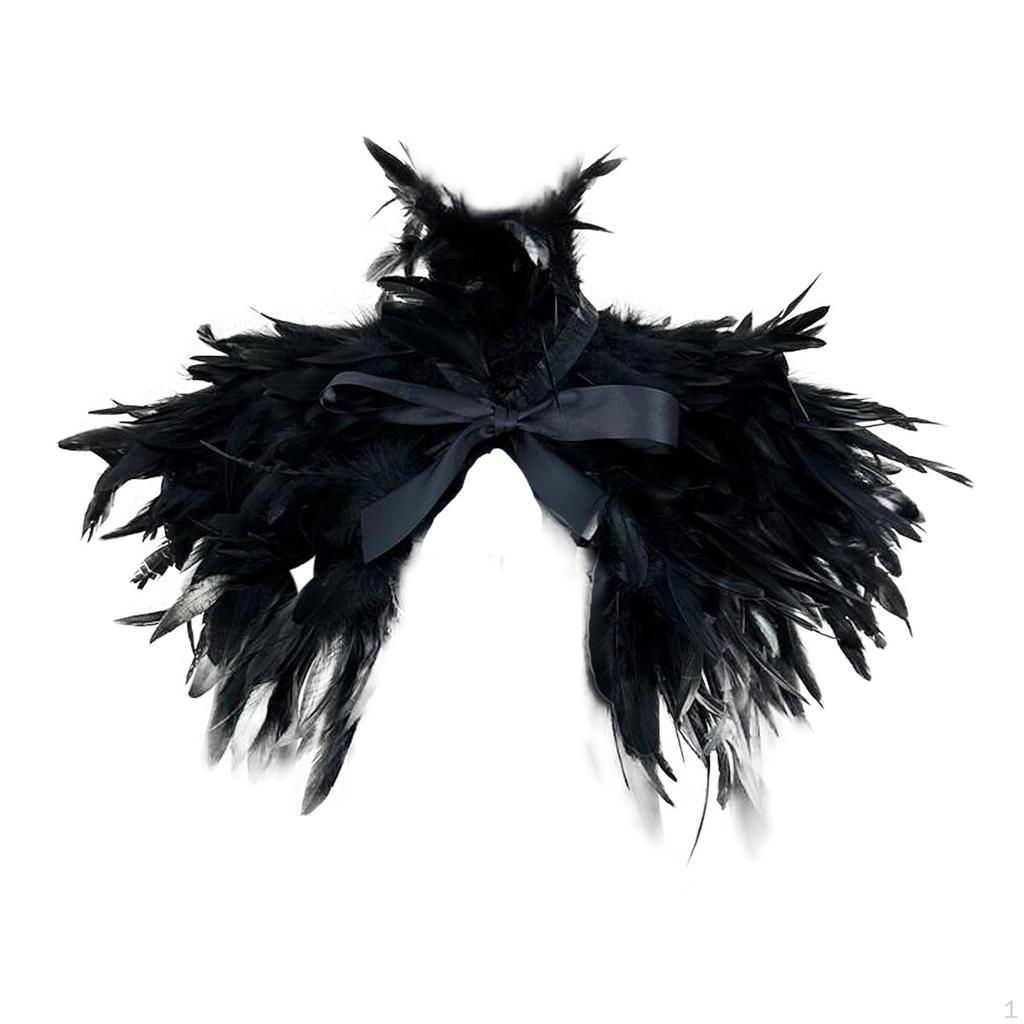 Gothic Feathered Shawl for Elegant Gatherings