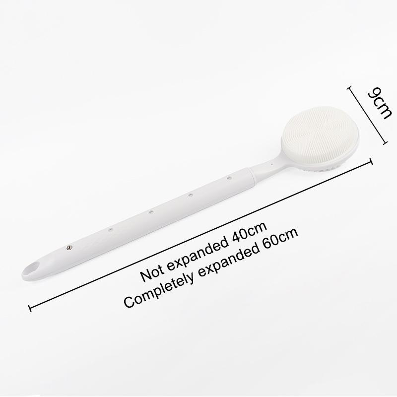 Силиконовая щетка для спины для душа, щетка для тела с телескопической регулируемой длинной ручкой, двусторонняя щетка для душа