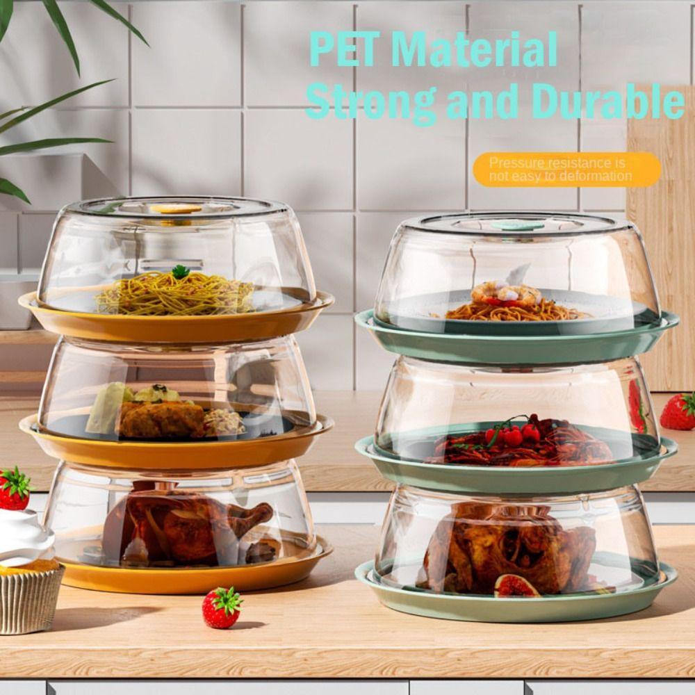 Прозрачная изоляционная крышка для блюд, штабелируемый поднос для подачи еды, крышка для подогрева еды, кухонные аксессуары