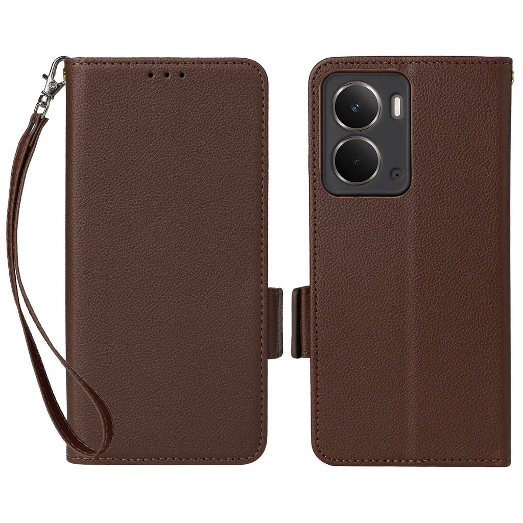 Чехол для Realme Neo7x 5G/P3 5G с ремешком на запястье, текстура личи, кошелек из ПУ кожи, чехол для телефона