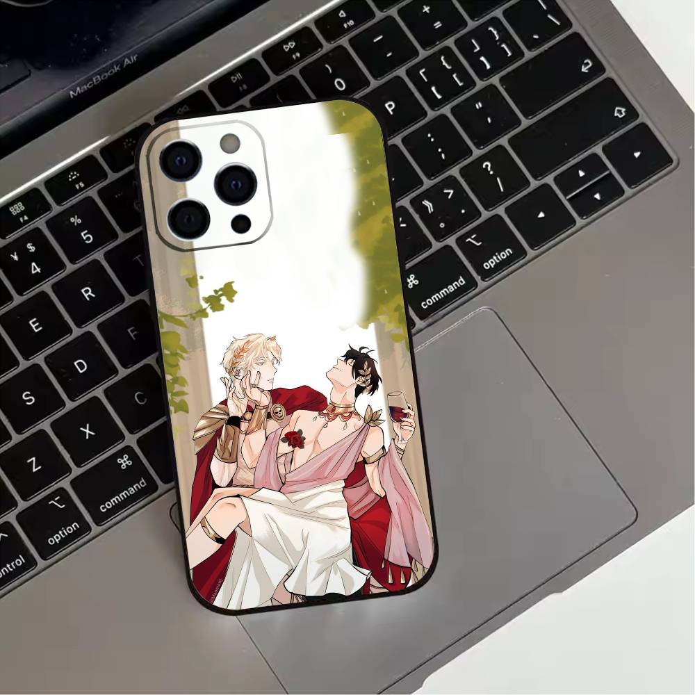 BL Manhwa R-roses And Champagne Phone Case For iPhone 17,16,15,14,13,12,11 Plus,Pro Max,XS,Soft Silicone Black Cover
