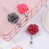 Clip Retractable Lanyards ID Name Card Stationery Badges Holder Rose Shape Badge Reel Key Ring