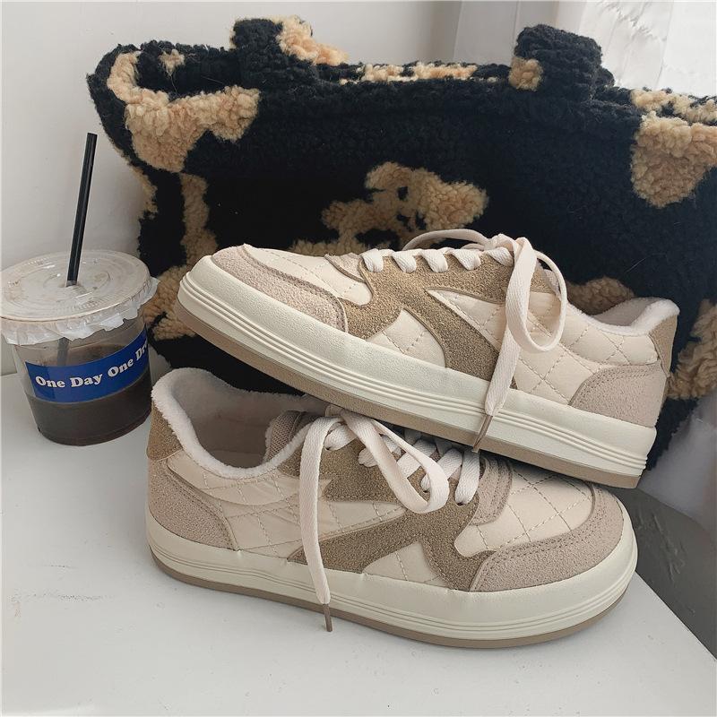 Зимние кроссовки женские короткие плюшевые теплые повседневные туфли дизайнерский бренд весна новые высококачественные парусиновые туфли на платформе вулканизированные женские