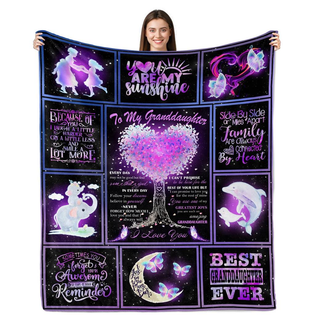 Christmas or birthday gifts Printed Blanket for Sofa Bed Travel Camping Living Room Office Conditioning Blanket