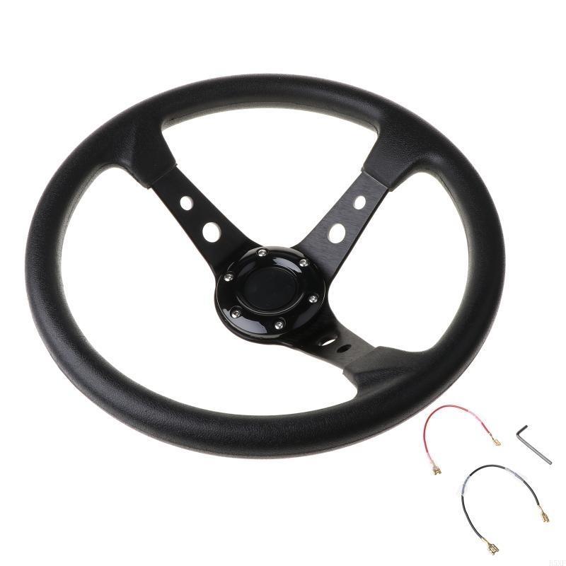 2025 New Car Accessories Sport Steering Wheel Universal 14inch PVC Leather Steering Wheel