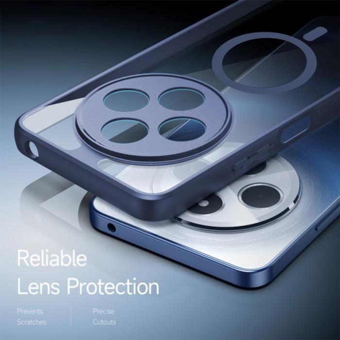 Coque + 2 Verres Trempés pour Xiaomi Redmi 14C, Protection avec Anneau Magnétique Bleu Marine