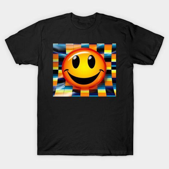 Retro Face on Checkered Background Funny Unisex T-Shirt