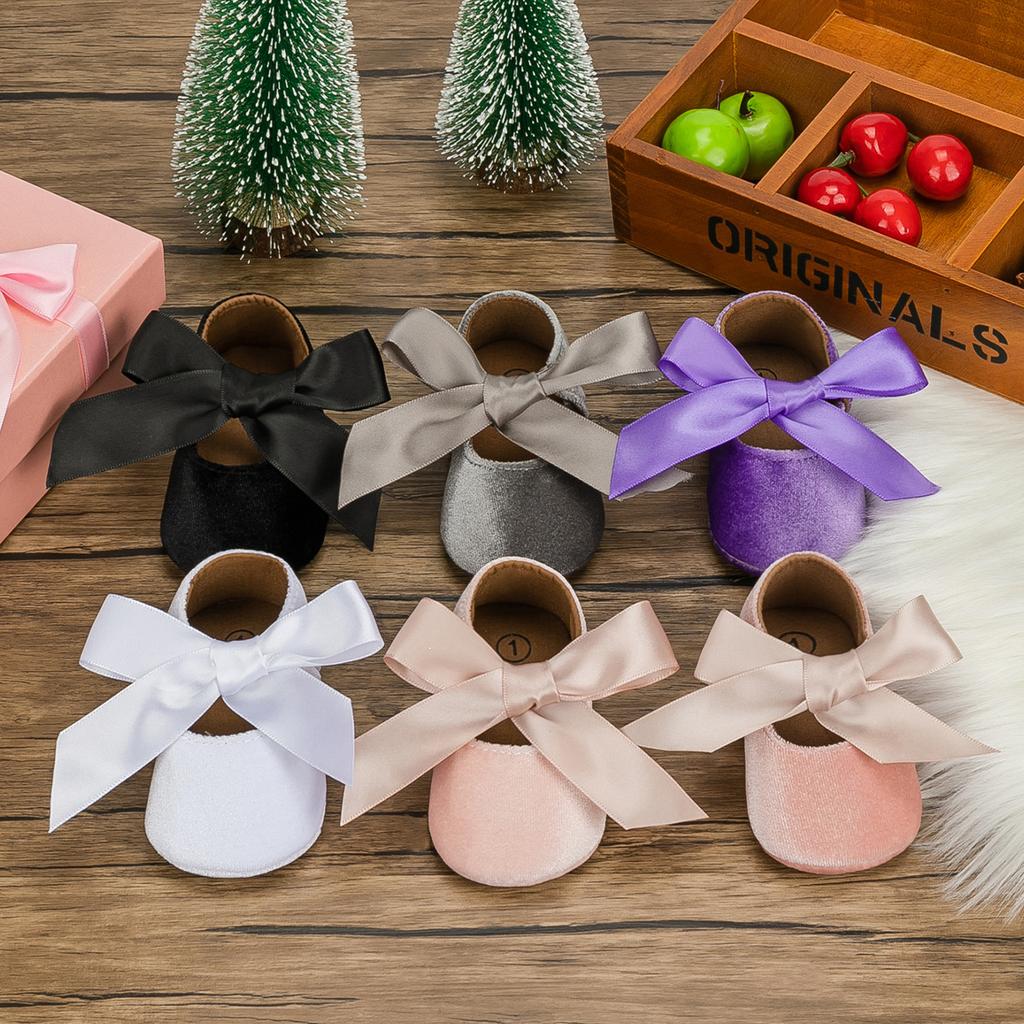 Velvet Ribbon Baby Shoes Princess Shoes Soft Sole Non Slip Walking Shoes Baby Shoes