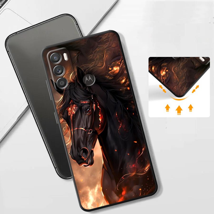 Чехол для Motorola Moto G51 G73 G52 G50 G71 G32 Edge 20 Pro 30 Lite G53 G30 G60s G22 Edge40 Чехол для телефона Искусство Лошадь