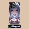 ReZero Emilia Вайфу Стеклянный Чехол для Телефона MagSafe для iPhone 17 16 15 14 13 12 11 Air Pro Max Plus Mini Цветной Чехол